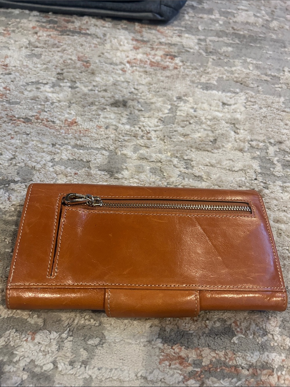 Leather Women’s Kattee brand Wallet Clutch in Cognac Brown - Picture 2 of 4